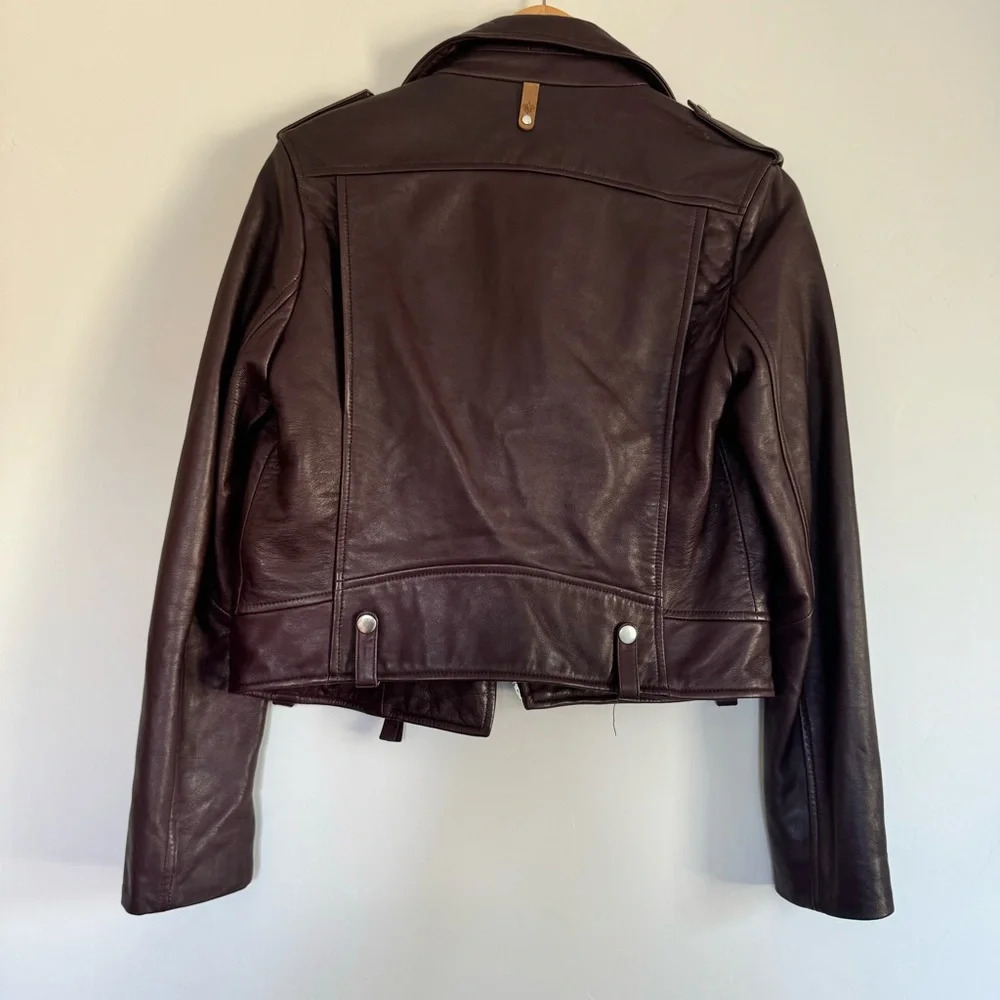 Mackage 'Baya' Bordeaux Leather Jacket Size: SP - Picture 4 of 9
